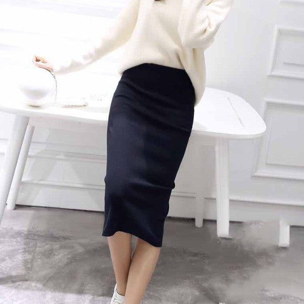Threaded cotton slit skirt Main Image