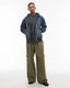 Denim Zip-Up Hoodi