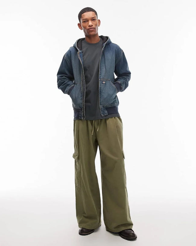 Denim Zip-Up Hoodi Hover Image