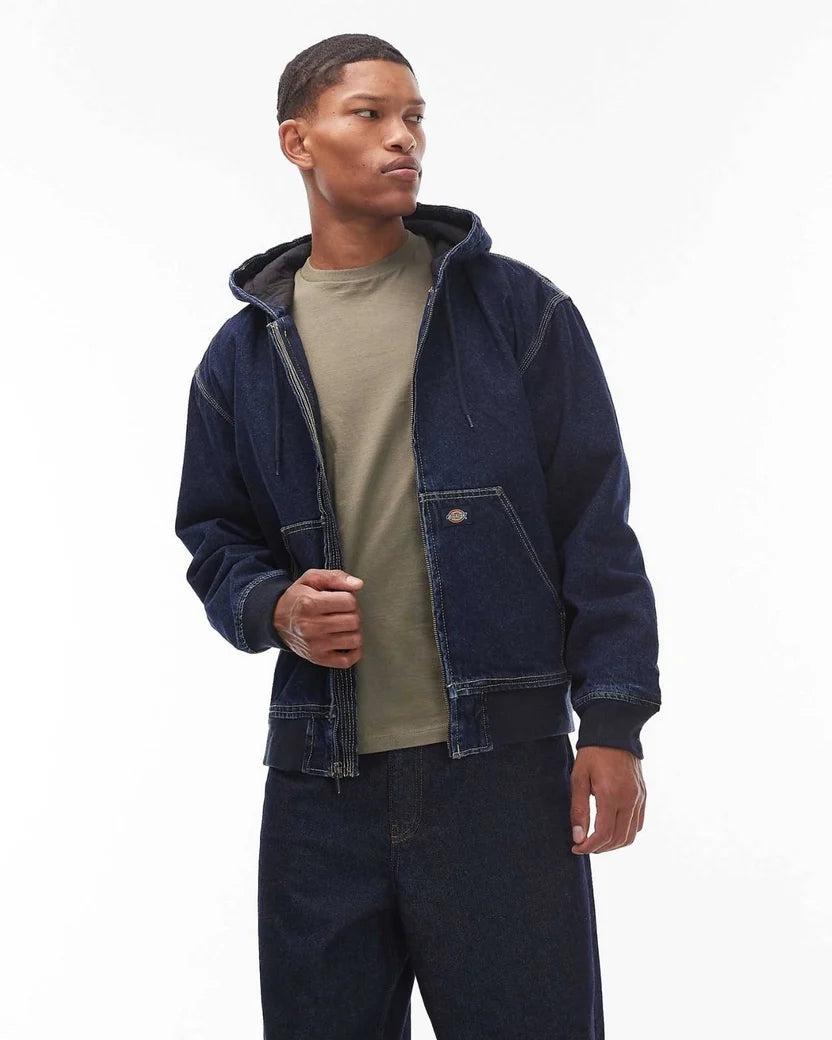 Denim Zip-Up Hoodi