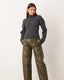Cut-Out Ribbed Knit Sweater