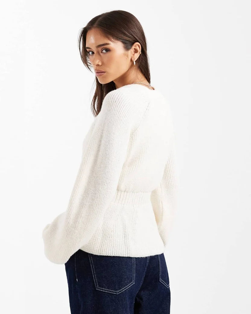 Cinched Waist Knit Sweater
