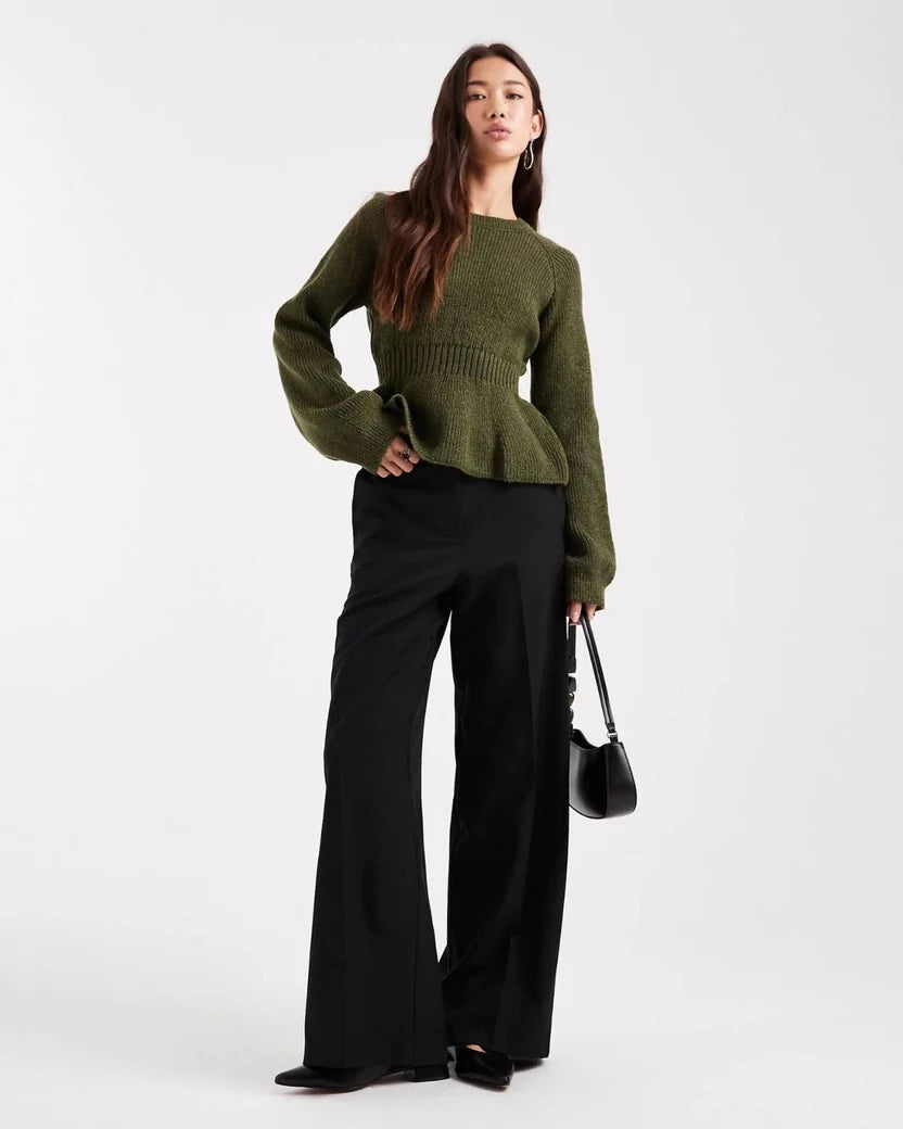 Cinched Waist Knit Sweater