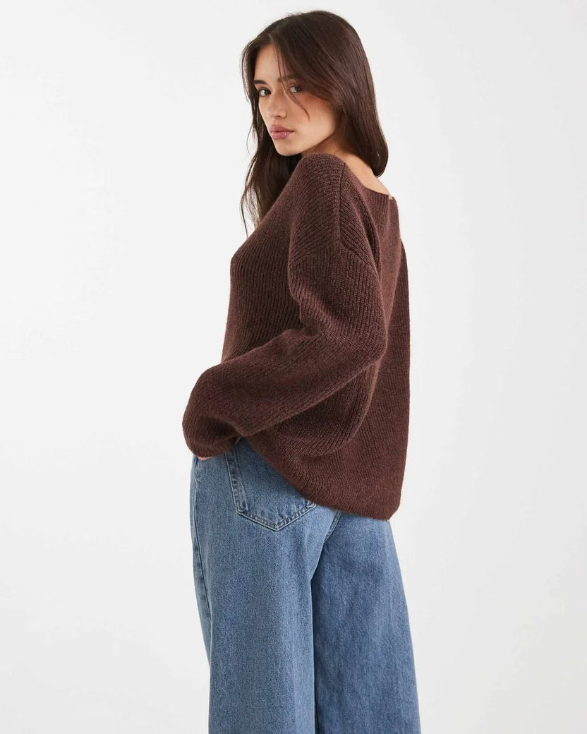Off-Shoulder Knit Sweater