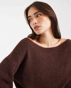 Off-Shoulder Knit Sweater
