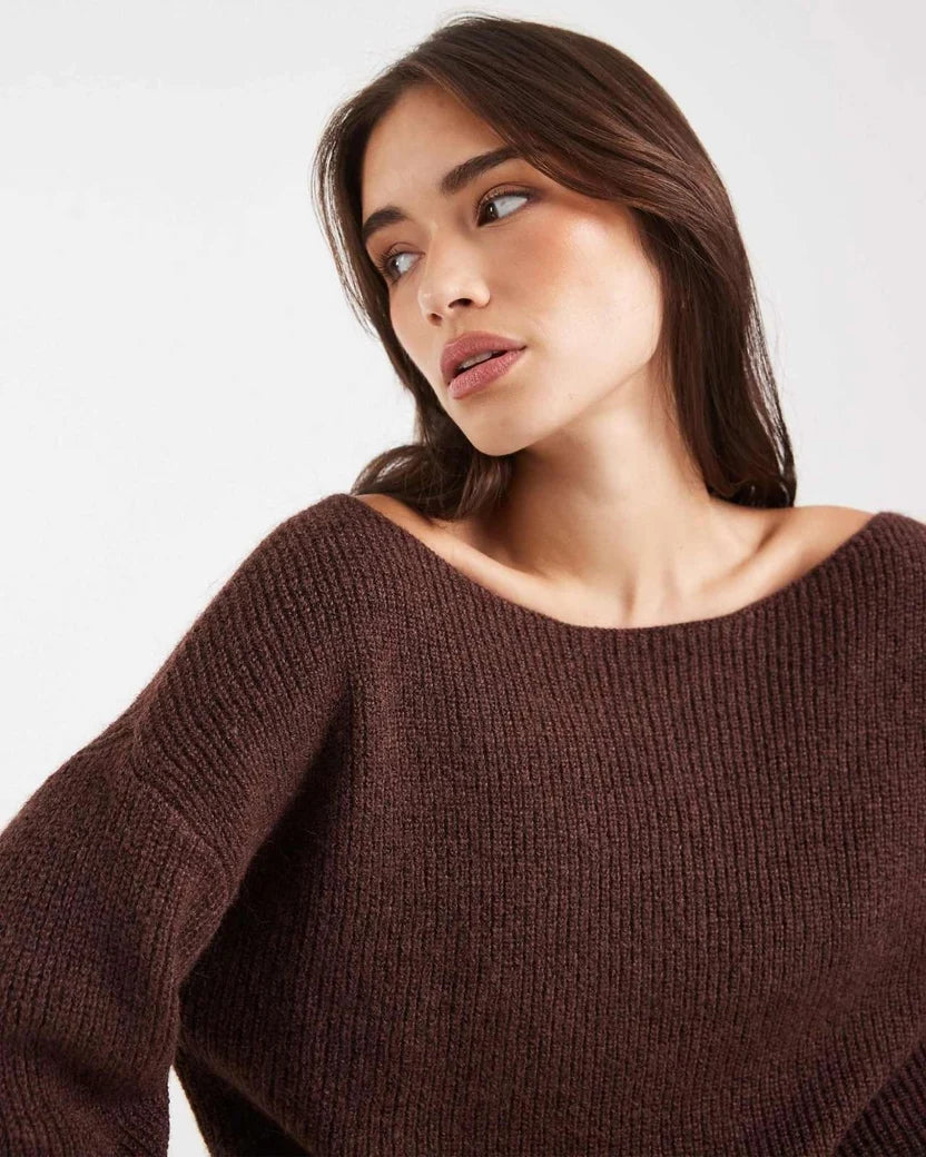 Off-Shoulder Knit Sweater