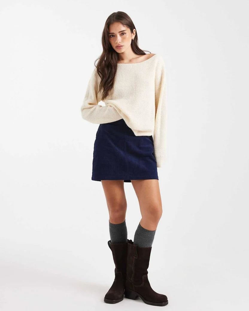 Off-Shoulder Knit Sweater