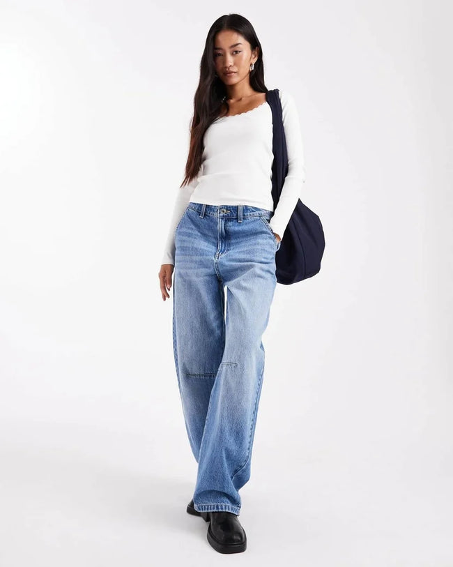 Square-Neck Long Sleeve Top Main Image