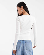 Square-Neck Long Sleeve Top