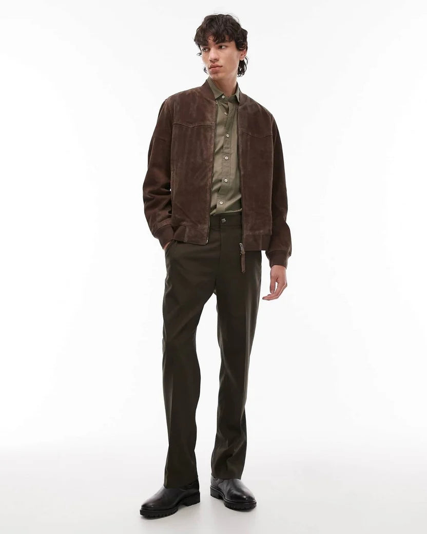 Classic Suede Bomber Jacket