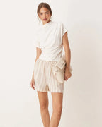 Draped Mock Neck Tee