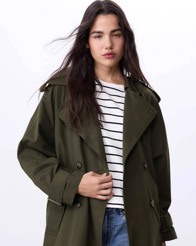 Herringbone Wool Long Coat Main Image