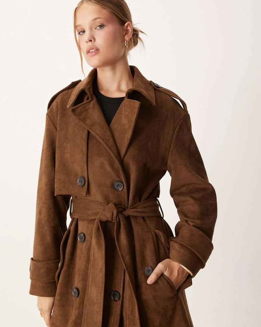 Suede Trench Coat