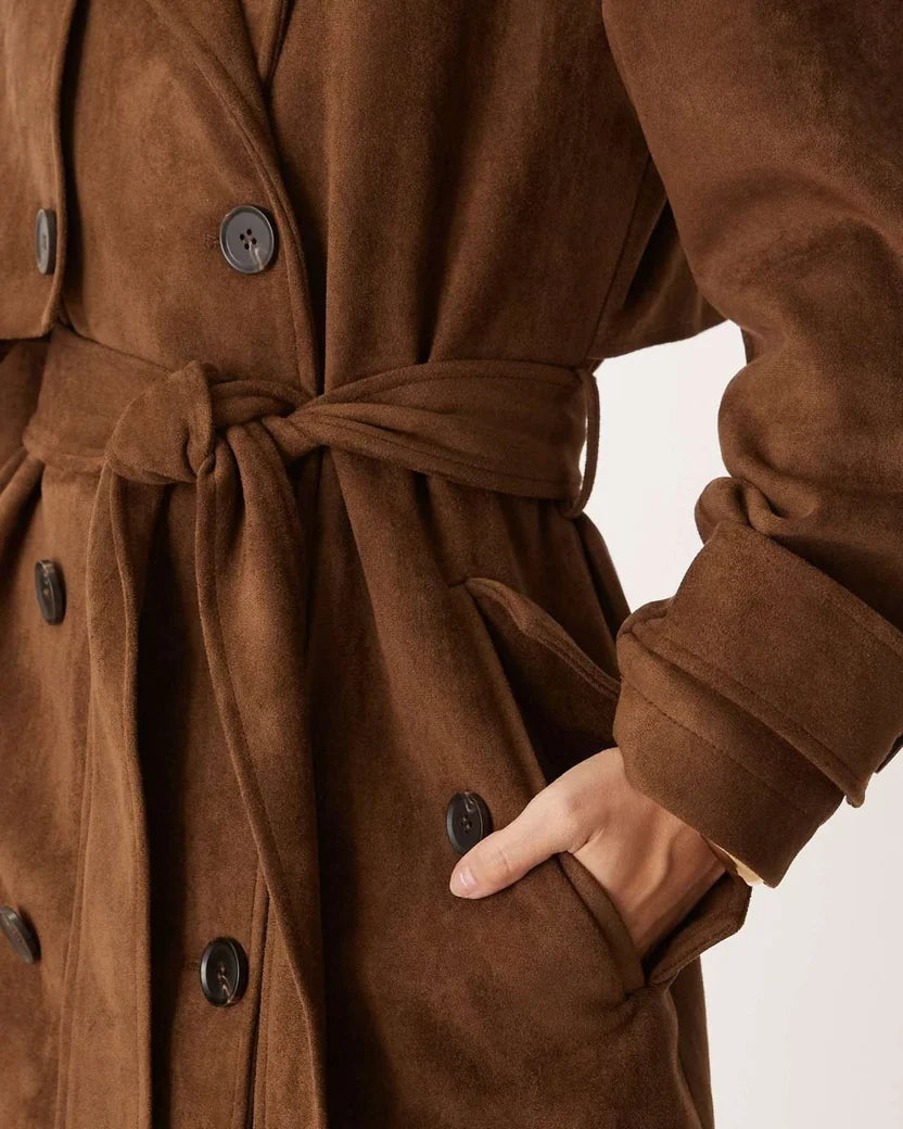 Suede Trench Coat
