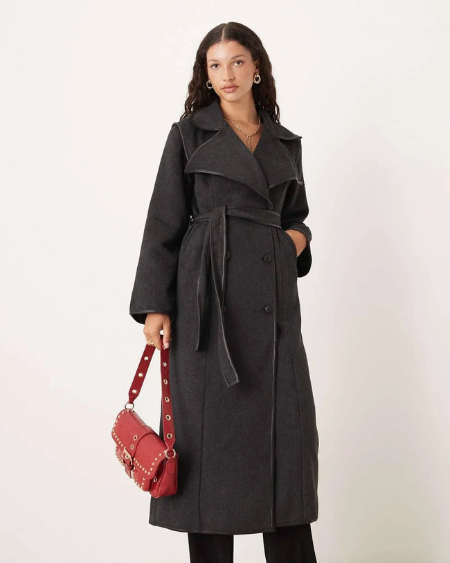 Belted Wool Trench Coat Hover Image